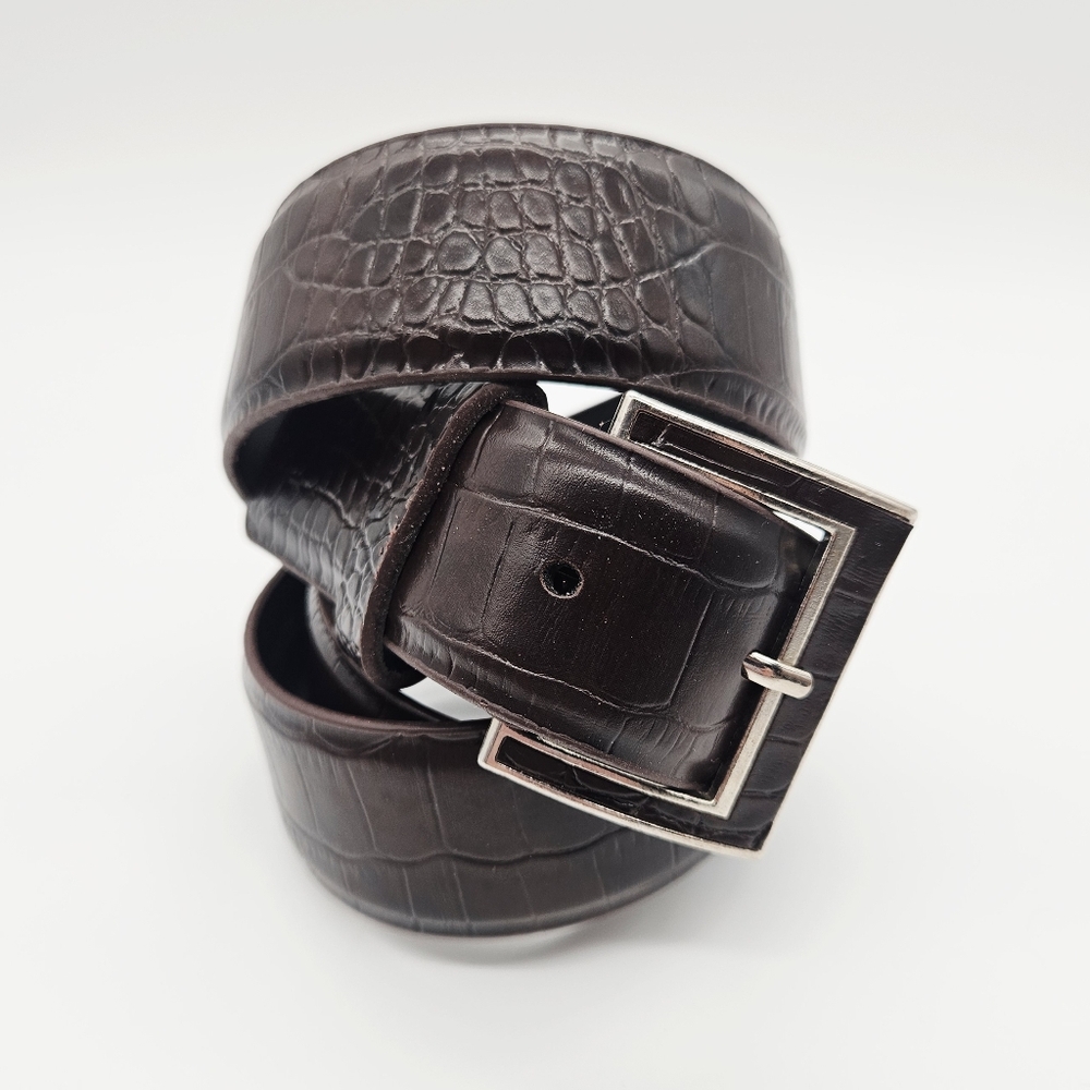 Faux/vegan leather croc embossed belt